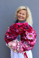 Amanita 2, wianek na drzwi w intensywnych barwach, śr.40cm