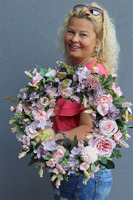 Fioletowa Fantazja, elegancki wianek na drzwi, śr. 47cm