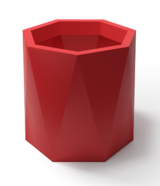 Ceres, geometryczna donica, czerwona, wys.50xśr.57cm