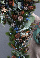 girlanda Natural Blue, dekoracja na stół / kominek / balustradę, dł.180cm