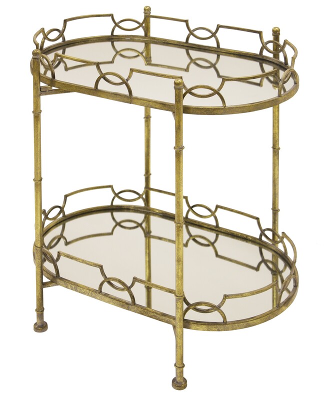 Rakshanda, lustrzany stolik z podwójnym blatem, wym.68x64x45cm