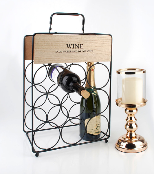 metalowy stojak na wino, Mondrian, wym.30x20x45cm