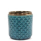 Cornellia Blue, ceramiczna osłonka / donica, wys.19x17.5x17.5cm