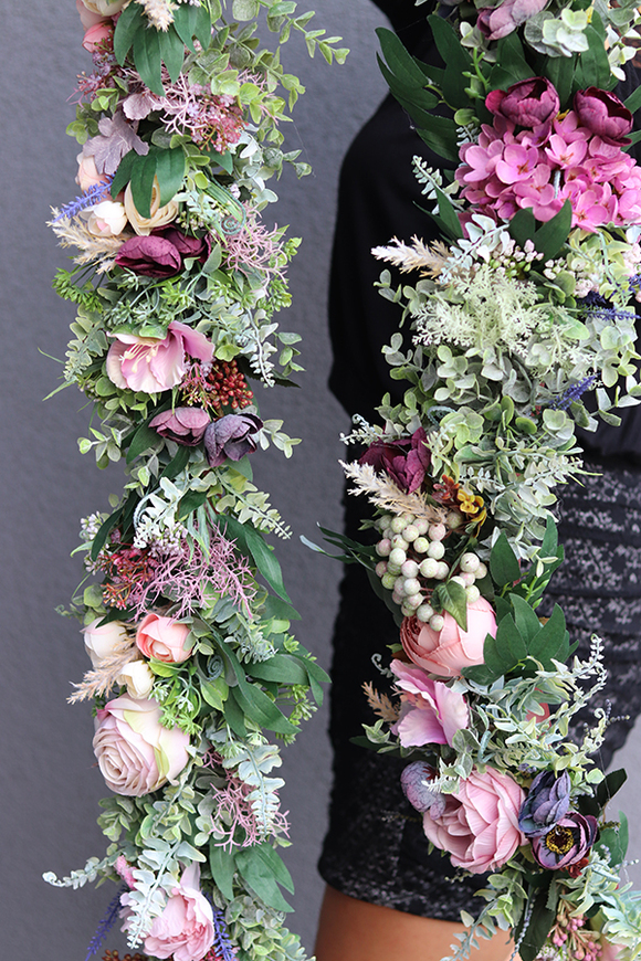 delikatna girlanda kwiatowa, Moko Fiolettina Small, dł.100cm  