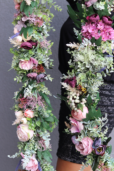 delikatna girlanda kwiatowa, Moko Fiolettina Small, dł.100cm  