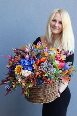 barwny jesienny kosz, Nerta, wym.44x75cm 