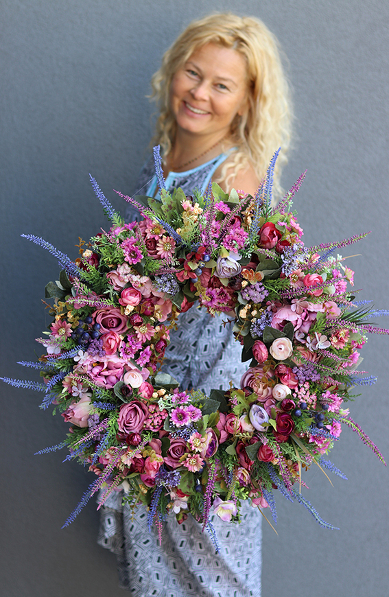 jesienny kwiatowy wianek, Las we Wrzosach, śr.45cm 