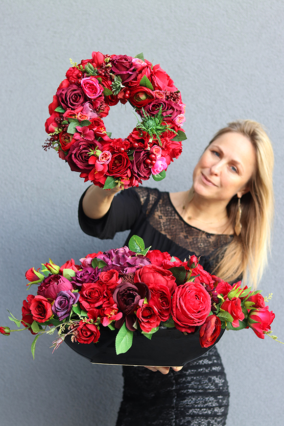 bukiet / kwiatowa kompozycja Red Fire 2, wys.28cm