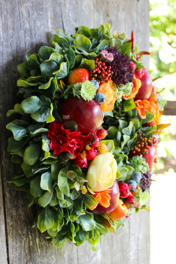 jesienny wianek Pomarańcz, śr.36cm 