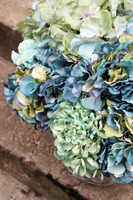 bogaty kosz ze szlachetnymi hortensjami Exclusive Blue Ocean 56x56cm