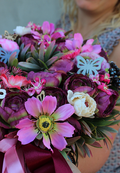 Trello, wianek na drzwi w intensywnych barwach, śr. 28cm