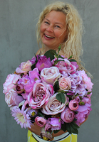 romantyczny flowerbox, kompozycja kwiatowa Terranova, wys.35cm