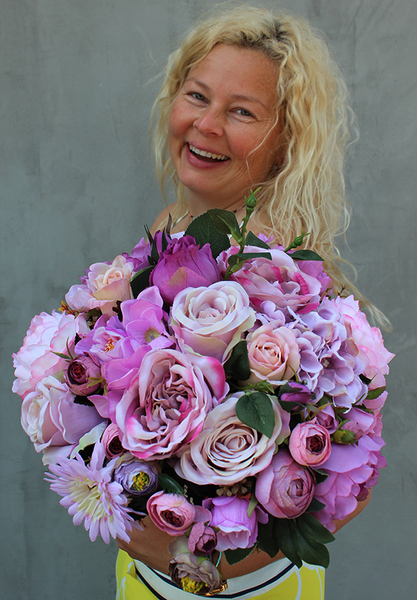 romantyczny flowerbox, kompozycja kwiatowa Terranova, wys.35cm