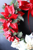 Gwiazda Betlejemska Red&White wianek / stroik dekoracyjny, szer.42 cm