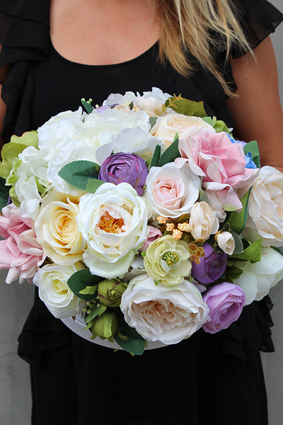 Forever Love You kompozycja kwiatowa / bukiet Flowerbox wys.28cm, szer.36cm