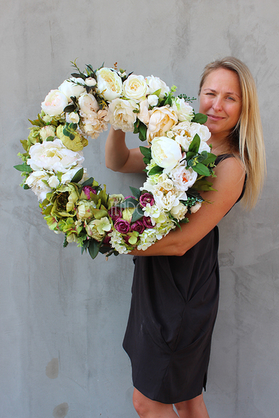 Caryca Katarzyna Green efektowny wieniec na drzwi, śr.56cm