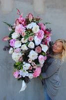 zestaw kompozycji nagrobnych Różane Niebo, dł.115cm/58cm  