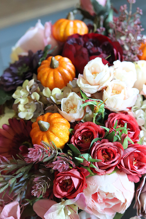 Autumn Flowers, box jesienny z dyniami, wys.44cm   