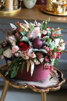 Bernardyna, bordowy flowerbox zimowy(całoroczny), wys.45cm 