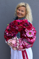 Amanita 2, wianek na drzwi w intensywnych barwach, śr.40cm