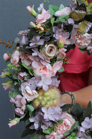 Fioletowa Fantazja, elegancki wianek na drzwi, śr. 47cm