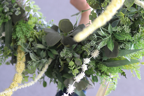 duży sufitowy wianek, Zielona Łąka, śr.70cm