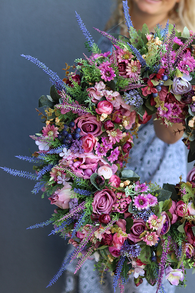 jesienny kwiatowy wianek, Las we Wrzosach, śr.45cm 