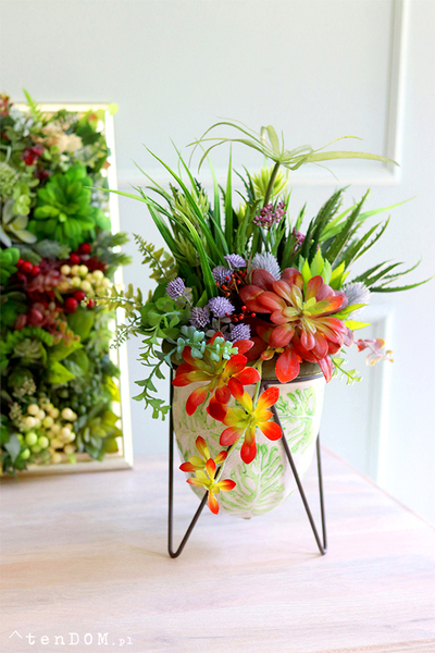 kompozycja sukulenty w donicy na stojaku, Marocco, wys.45cm