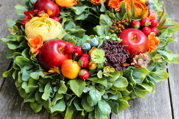 jesienny wianek Pomarańcz, śr.36cm 