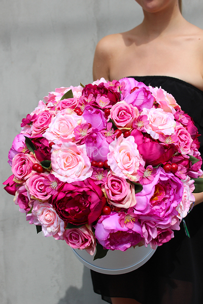 box / bukiet Flowerbox / kompozycja Energia Lata, wys.48cm