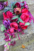 dekoracja nagrobna + bukiet Burgund komplet, wym.74cm 