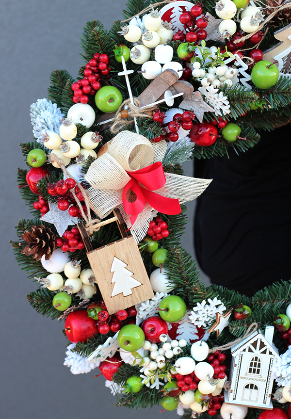 bardzo duży wianek / stroik dekoracyjny Christmas with tenDOM New, śr.52cm 