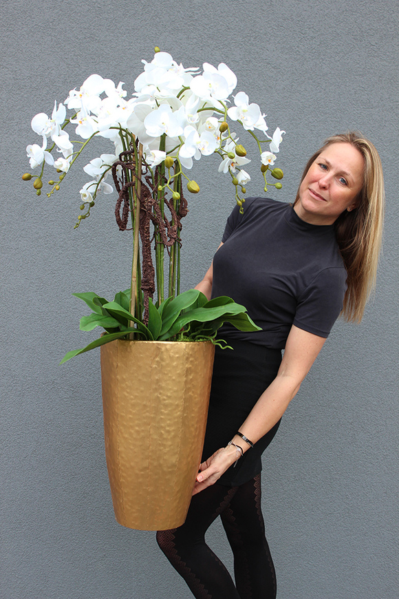 duży sztuczny storczyk Złota Bajka mniejszy, wys.120cm