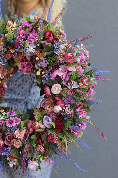 jesienny kwiatowy wianek, Las we Wrzosach, śr.45cm 