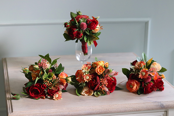 czerwony bukiet, Pełnia Lata, wym.18x18cm