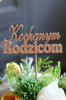 BestWishes, napis - życzenia do kompozycji, Kochanym Rodzicom, wym.5.5x11.5cm