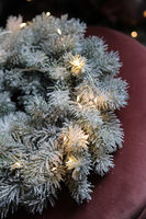 zimowy wianek z lampeczkami, Śnieżynka, śr.30cm