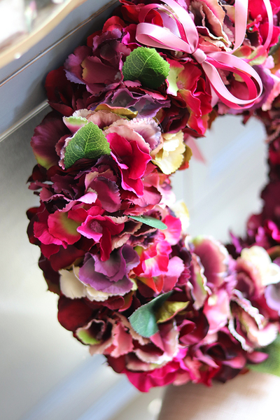 Energia Jesieni, barwny wianek z hortensji, śr.35cm