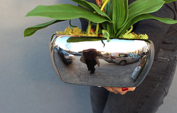 Delliana, bajeczny storczyk w kolorze fuksji w lustrzanej donicy, wys.58cm