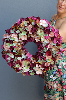 Jesienne Hortensje 3, barwny wianek na drzwi, śr.40cm 