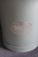 kompozycja kwiatowa / bukiet Flowerbox szary + biel XL, wys.35cm