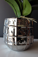 sztuczny storczyk Pandora w srebrnej donicy, wys.63cm