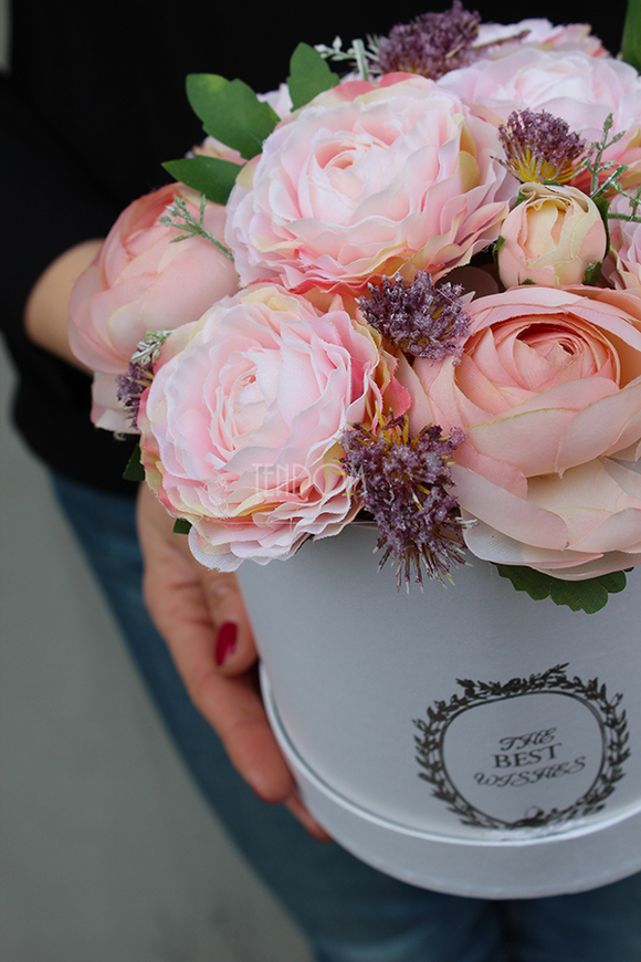 kompozycja kwiatowa / bukiet Flowerbox Pink Lady 2 wys.22cm