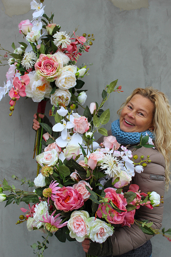 bukiet / dekoracja kwiatowa do wazonu Walencja Small, wym.72cm