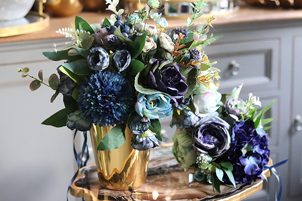 Bluenello Small, bukiet niebieskich kwiatów, wys.19cm