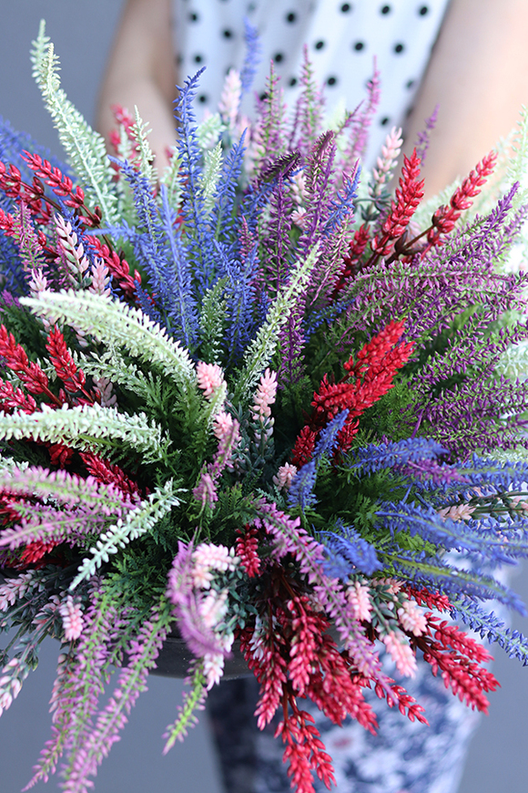 kompozycja kwiatowa w okrągłej misie, Wrzosy Basic, wym.30x46cm 