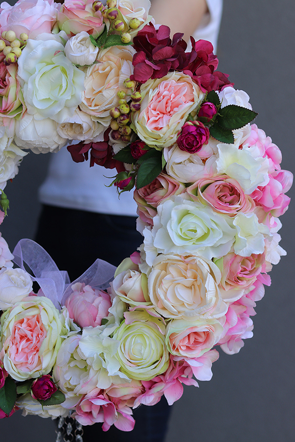 Picassa Cristals, elegancki wianek na drzwi z kryształem, śr.45cm