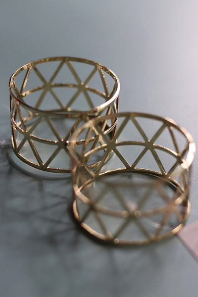 aluminiowe obrączki na serwetki, Designo Gold, 2szt.