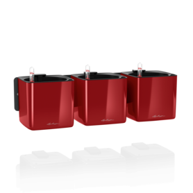 Home Kit Glossy, donice ścienne z nawadnianiem, czerwone, wym.14x48x15cm