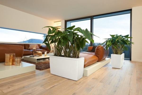 donica na kółkach z nawadnianiem, Cararo, biała, wym.43x75x30cm